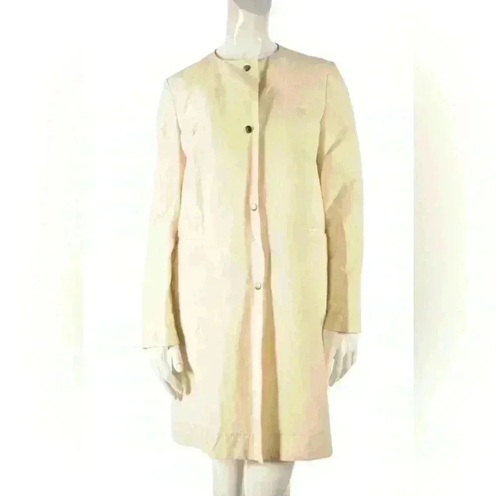 MARNI SS17 Beige Ecru Cotton Poplin Unlined Lightweight Trench 42EU Medium Italy